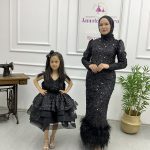 Palet Anne Kız Abiye Kombin Siyah