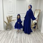 Gece Şıklığı Anne Kız Kombin Mavi