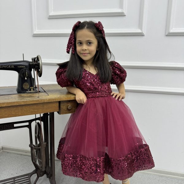 Minnoş Çocuk Abiye Bordo