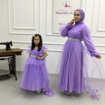 Zarafet Şıklığı Anne Kız Kombin Lila