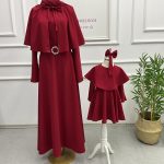 Pelerin Anne Kız Kombin Bordo
