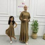 Giy Çık Rahatlığı Anne Kız Kombin Kahverenk