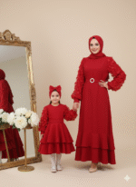 Anne Kız Kombin Kırmızı