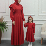 Anne Kız Kombin Kırmızı