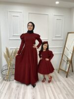 Anne Kız Kombin Kırmızı - Görsel 3