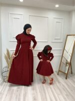 Anne Kız Kombin Kırmızı