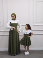 Anne Kız Elbise Haki - Görsel 2