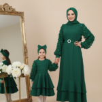 Anne Kız Elbise Yeşil