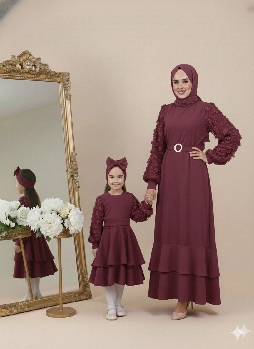 Anne Kız Elbise BORDO