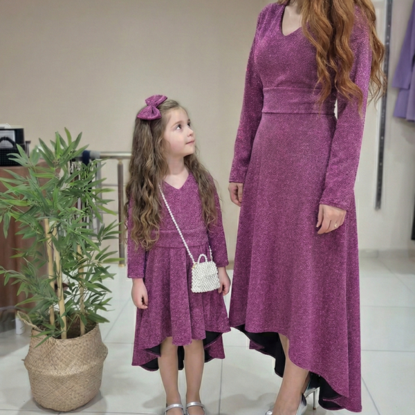 Anne Kız Elbise GÜLKURUSU