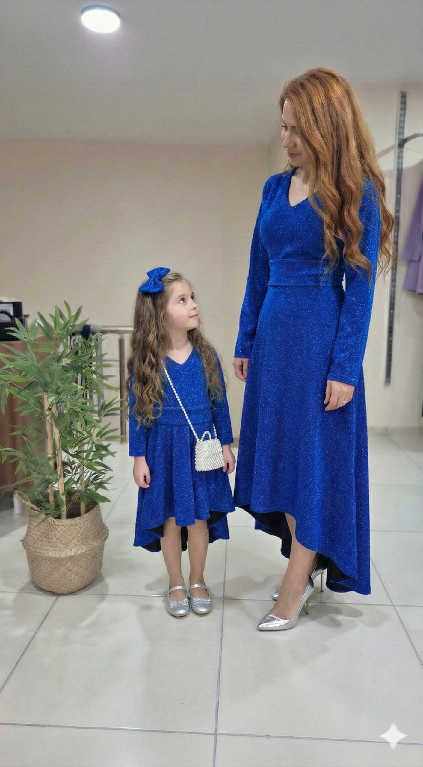 Anne Kız Kombin Mavi