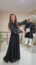 Anne Kız Elbise Siyah