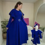 Anne Kız Elbise MAVİ