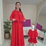 Anne Kız Elbise KIRMIZI