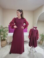 Anne Kız Kombin BORDO - Görsel 2