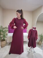 Anne Kız Kombin BORDO - Görsel 3