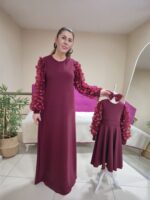 Anne Kız Kombin BORDO - Görsel 4