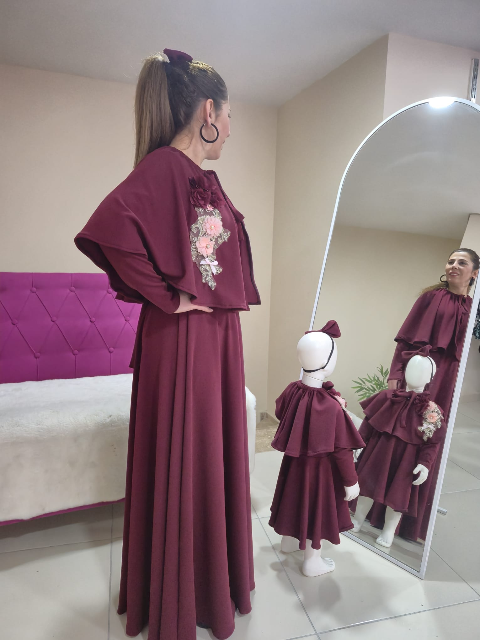 Anne Kız Elbise BORDO
