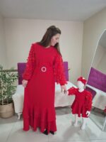 Anne Kız Kombin KIRMIZI - Görsel 4