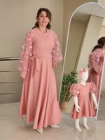 Anne Kız Elbise PEMBE - Görsel 4